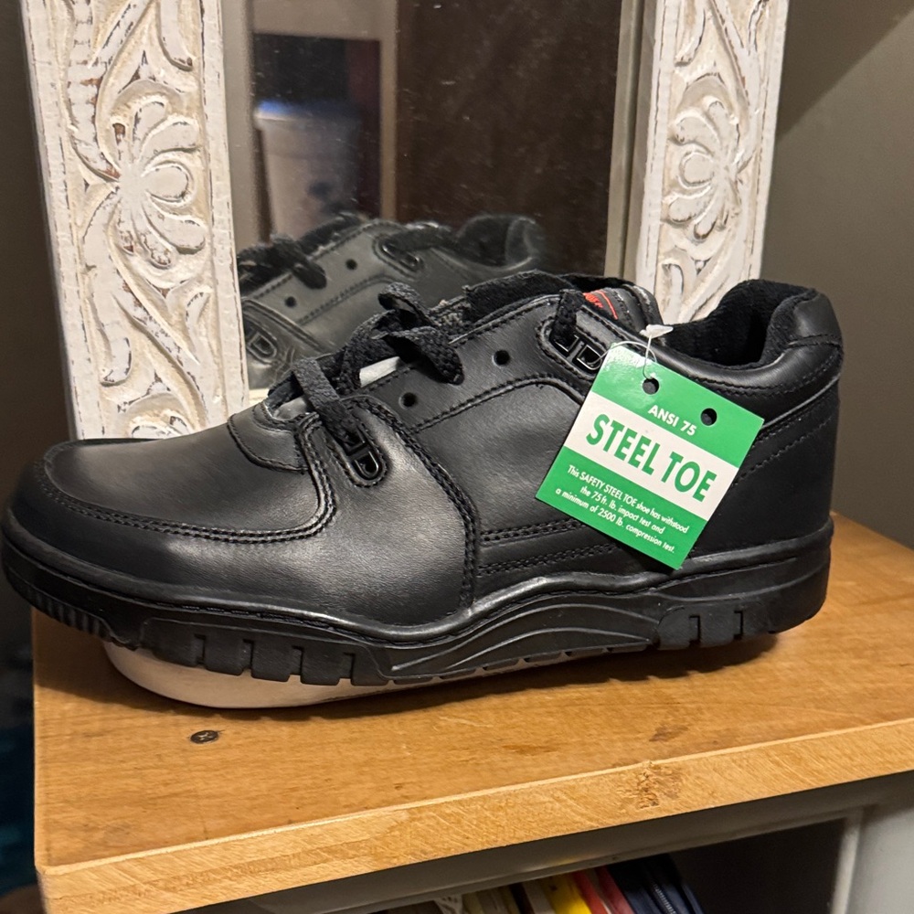 Steel Toe Black Women's Shoes